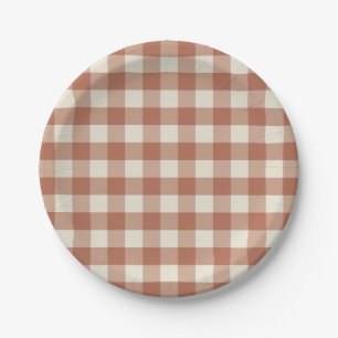 Fall Amaro auf Panna Cotta Gingham - Karomuster. Pappteller
