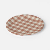 Fall Amaro auf Panna Cotta Gingham - Karomuster. Pappteller (Schrägansicht)