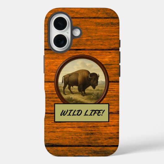 Fall "American Bison Wood Grain Case-Mate iPhone" iPhone Hülle (Rückseite)