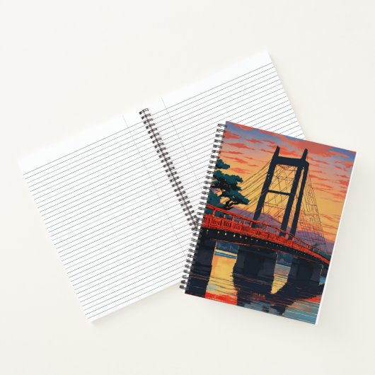 Fall an der Ryogoku-Brücke Notizblock (Innenseite)