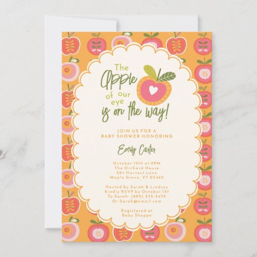 Fall Apfel unseres Augengeschlechts neutral Einladung (Vorderseite)