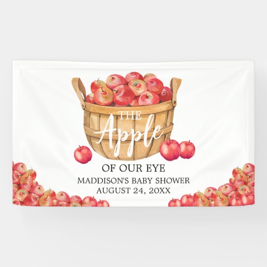 Fall Apple Basket Baby Dusche Banner (Horizontal)