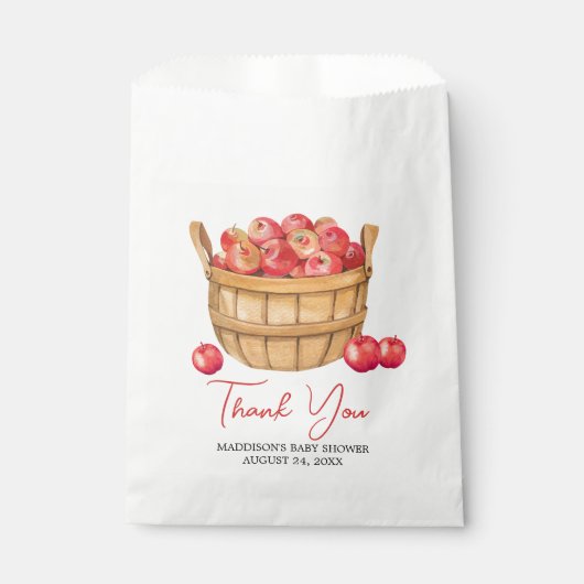 Fall Apple Basket Baby Dusche Geschenktütchen (Vorderseite)