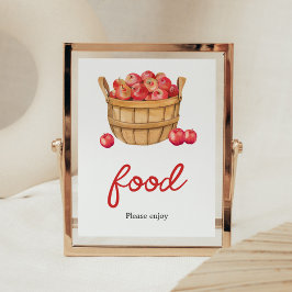 Fall Apple Basket Baby Dusche Lebensmittel Poster