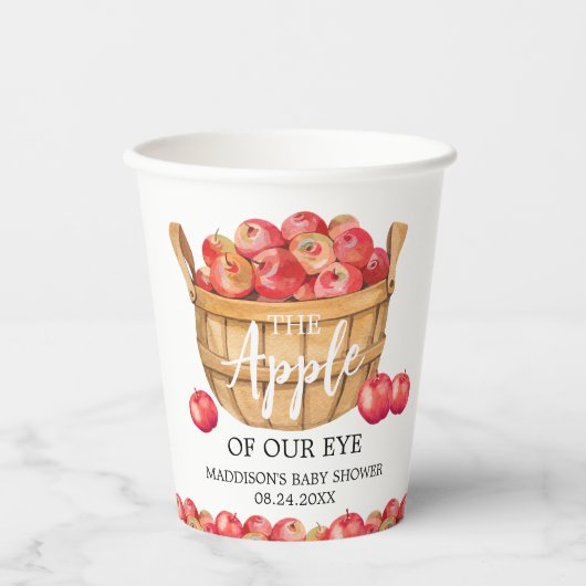 Fall Apple Basket Baby Dusche Pappbecher (Vorderseite)