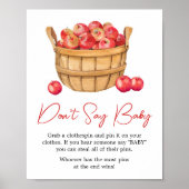 Fall Apple Basket Baby Dusche Say Baby nicht Poster (Vorne)