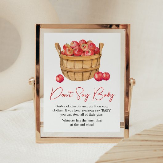 Fall Apple Basket Baby Dusche Say Baby nicht Poster