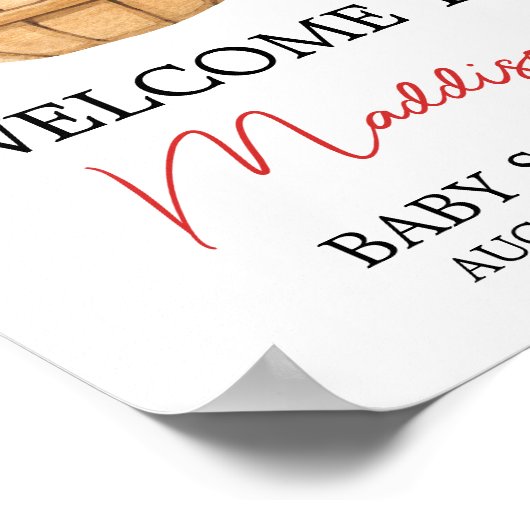 Fall Apple Basket Baby Dusche Willkommen Poster (Ecke)