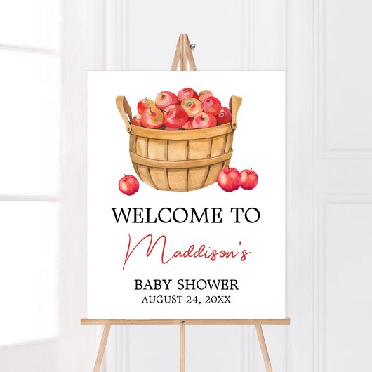 Fall Apple Basket Baby Dusche Willkommen Poster