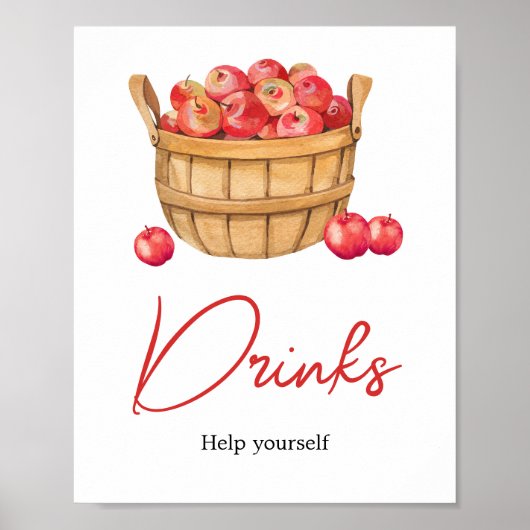 Fall Apple Basket Baby Duschgetränke Poster (Vorne)