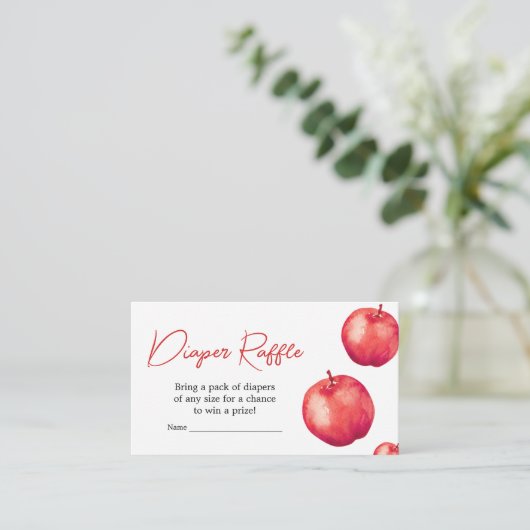 Fall Apple Basket Babydusche Windeln Raffel Begleitkarte (Stehend Vorderseite)