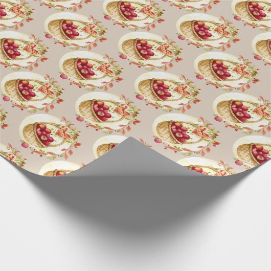 Fall Apple Basket Geschenkpapier Wrap Wrapping Pap (Ecke)