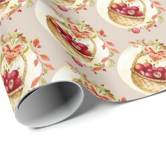 Fall Apple Basket Geschenkpapier Wrap Wrapping Pap (Rolleneckpunkt)