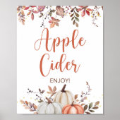 Fall Apple Cider Party Sign Fall Pumpkins Poster (Vorne)