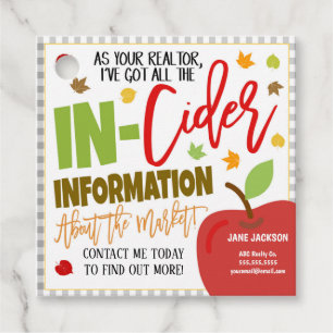 Fall Apple Cider Realtor Geschenktasten Geschenkanhänger