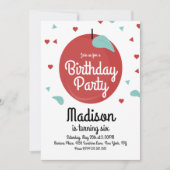 Fall Apple Confetti Herz Birthday Einladung (Vorderseite)