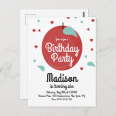 Fall Apple Confetti Herz Birthday Einladung Postkarte (Vorne/Hinten)