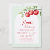 Fall Apple Harvest Boho Coed Green Baby Dusche Einladung (Vorderseite)