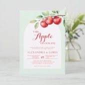 Fall Apple Harvest Boho Coed Green Baby Dusche Einladung (Stehend Vorderseite)