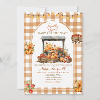 Fall Apple Pumpkin lokal angebaute Baby-Dusche Einladung