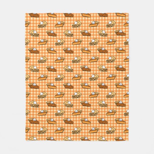 Fall Apple Pumpkin und Pecan Pie Muster Fleecedecke (Vorderseite)