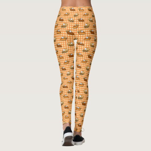 Fall Apple Pumpkin und Pecan Pie Muster Leggings (Rückseite)