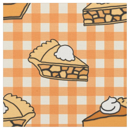 Fall Apple Pumpkin und Pecan Pie Muster Stoff (Nahaufnahme)