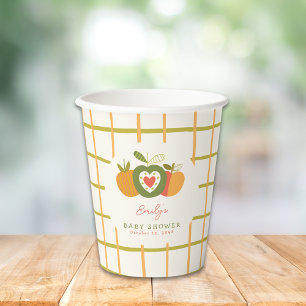 Fall Apple Thema Whimsical Baby Dusche Grün Pappbecher