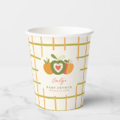 Fall Apple Thema Whimsical Baby Dusche Grün Pappbecher (Vorderseite)