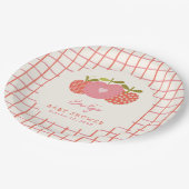 Fall Apple Thema Whimsical Baby Dusche Rosa Rot Pappteller (Schrägansicht)