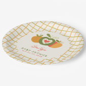 Fall Apple Theme Babydusche Geschlecht neutral Pappteller (Schrägansicht)