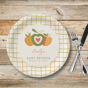 Fall Apple Theme Babydusche Geschlecht neutral Pappteller