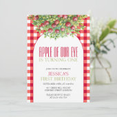 Fall Apple Unser erster Geburtstag Einladung (Stehend Vorderseite)