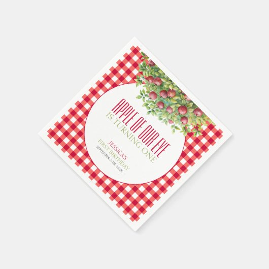 Fall Apple Unser erster Geburtstag Serviette (Ecke)