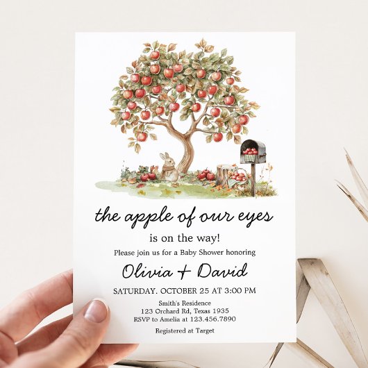 Fall Apple unserer Eyes Baby Dusche Einladung