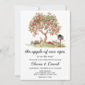 Fall Apple unserer Eyes Baby Dusche Einladung (Vorderseite)