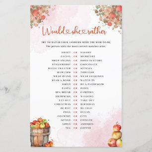 Fall Apple würde sie eher Baby Shower Game