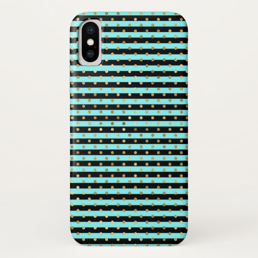Fall Aqua, Black, Gold Case-Mate iPhone X Hülle (Rückseite)