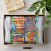 Fall-Aquarellfeuerfarbedecoupage gemischte Medien Seidenpapier (Geschenk)