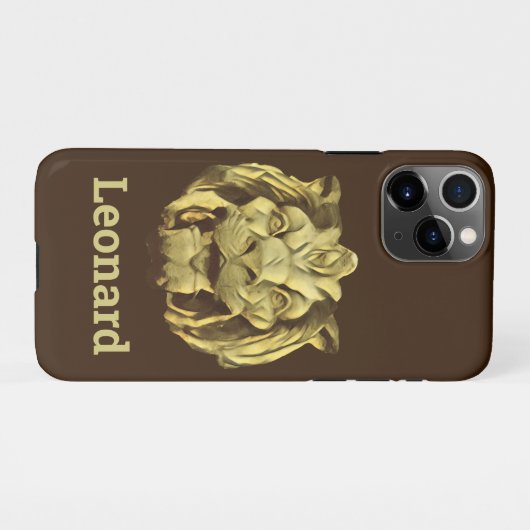 Fall: Architectural Lion Head mit Name iPhone Hülle (Rückseite (Horizontal))