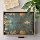 Fall Art Nouveau Floral Aquamarin Ephemere Entdeck Seidenpapier (Geschenk)