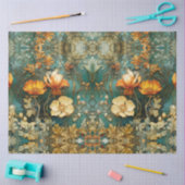 Fall Art Nouveau Floral Aquamarin Ephemere Entdeck Seidenpapier (Basteln)