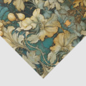 Fall Art Nouveau Floral Aquamarin Ephemere Entdeck Seidenpapier (Ausschnitt)