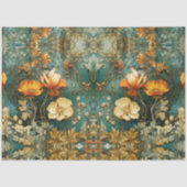 Fall Art Nouveau Floral Aquamarin Ephemere Entdeck Seidenpapier (Vorderseite)