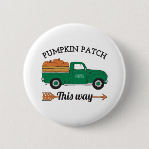 Fall Art Pumpkin Patch Altes Vintages Landhaus LKW Button