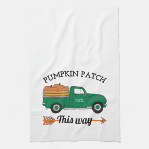 Fall Art Pumpkin Patch Altes Vintages Landhaus LKW Geschirrtuch