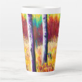 Fall Aspen Abstrakte Latte Tasse (Vorderseite)