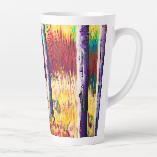 Fall Aspen Abstrakte Latte Tasse (Rechts)
