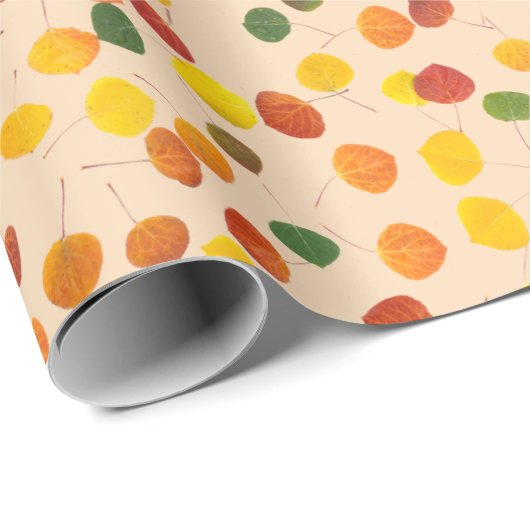 Fall Aspen Blätter über Pastellfarben Orange Jeden Geschenkpapier (Rolleneckpunkt)