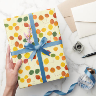 Fall Aspen Blätter über pastellgelben Jedem Anla Geschenkpapier